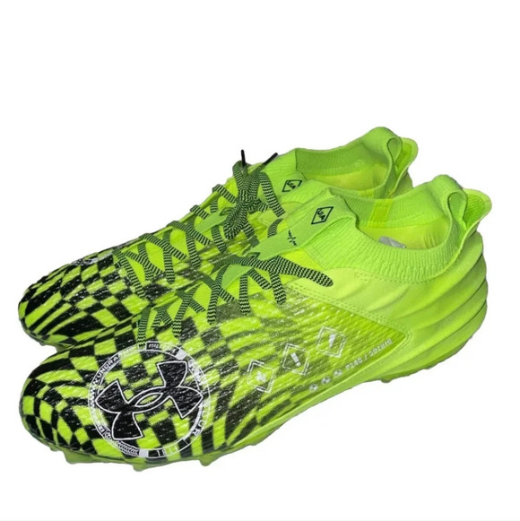 Under Armour Blur Smoke 2.0 MC LE AA Cleats Lime Surge 3026333-300 Size 16 - Picture 1 of 6